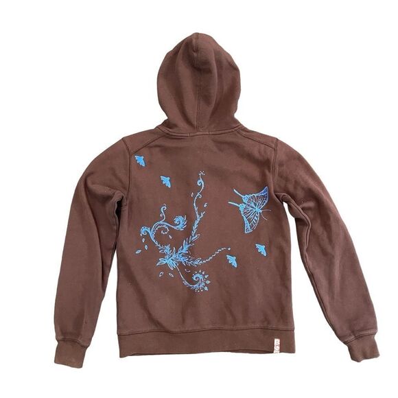 Bonfire Snowboarding Company Full Zip Brown Hoodie Women's S Exposed Zipper - Picture 2 of 11